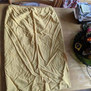 French Two Piece Set Skirt Top Yellow Linen Silk